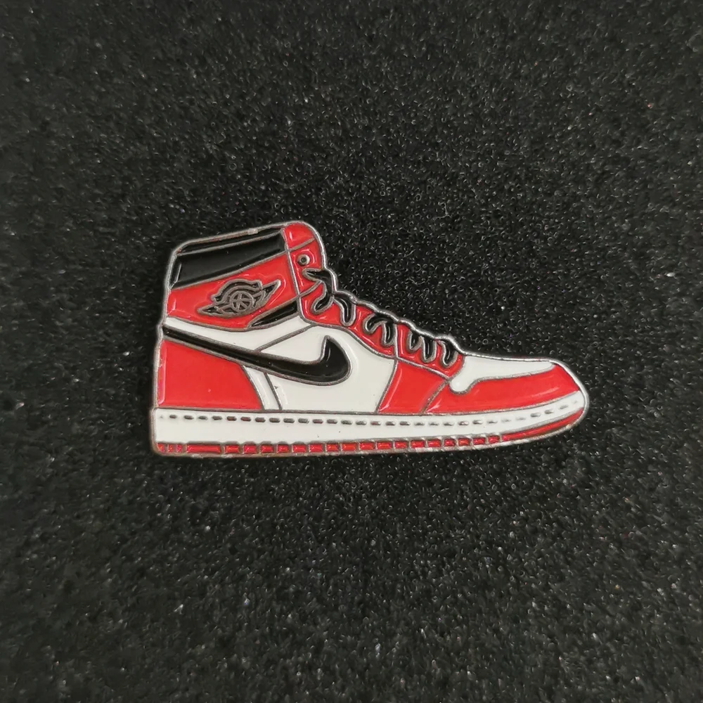 Nike Brooch Mini Air Jordan Shoes Miniature Pin in Red - Picture 1 of 7